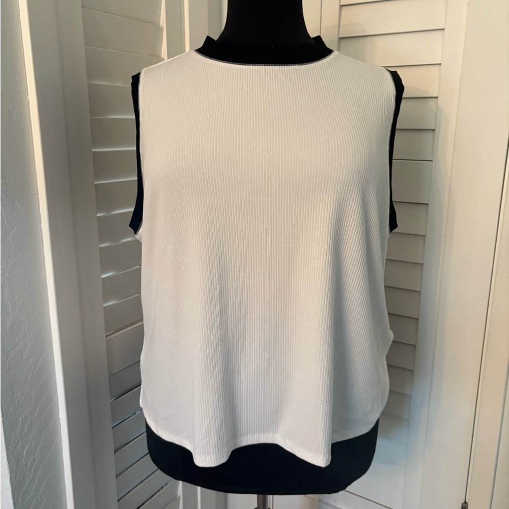 Target White and Black Ribbed Tank Top